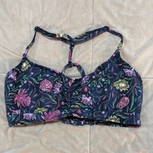 Title Nine Floral Bikini Top - Black and Pink